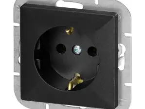 Однопортова розетка п/т 2P Z Schuko Pearl. 16A. 250V. PT 17P. чорна