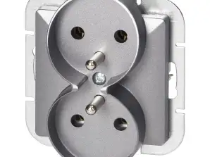 Çift priz p/t 2x2P Z Pearl. 16A. 250V. PT 6 PR. antrasit