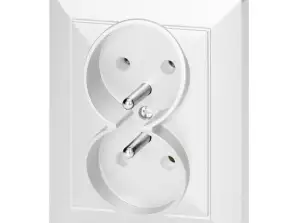 Подвійна розетка p/t 2x2P Z Pearl. 16A. 250V. PT 6 P. біла