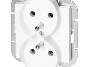 Çift priz p/t 2x2P Z Pearl. 16A. 250V. PT 6 PR. beyaz