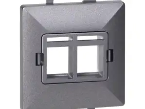Frontpaneel 2xRJ45 Pearl. PC ARJ45/P2. antraciet