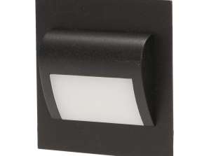 DRACO LED 1,2W. innebygd armatur. 12V DC. 100lm. 3000K. svart