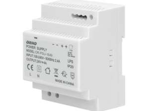 DIN slēguma baro avots 24VDC. 4A. 100W. Platums 4 moduļi