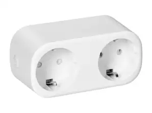 Drahtloser Doppelstecker Tuya Smart Wi-Fi, Schuko, weiß