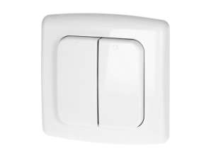 Dubbele wandwissel voor afstandsbediening van inbouwschakelaars en stopcontacten met radiozender ORNO Smart Home