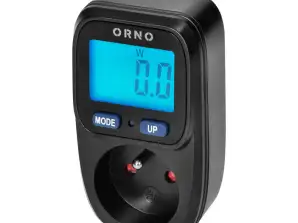 Wattmeter. Energierechner mit beleuchtetem LCD-Display. schwarz