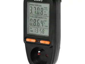 Wattmeter. energy calculator with LCD display. black