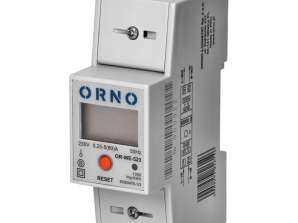 1-phasiger Stromzähler. 80A. MID. RS485. Zusätzlicher Indikator. Impuls Ausgang. RESET Taste. 2 Module. DIN TH 35mm