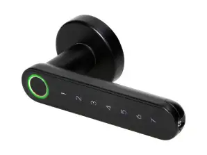 Kodētā atslēga ar skārienjutīgu paneli un viedā funkcija - pirkstu nospiedumu lasītājs. Bluetooth 4.0. melna