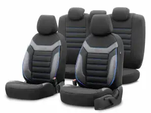 Komplet sedežnih prevlek za avtomobilske sedeže otom individual 203 black/blue 3 zip