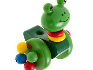 Drücker auf einem hölzernen Lauffrosch