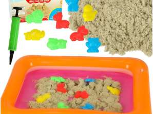 Kinetisk sand i en bøtte 1 kg beige former