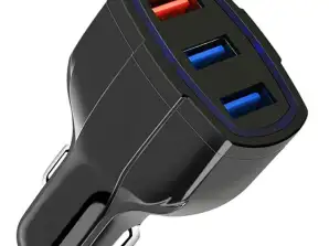 PLS34F Autolaturi qc 3.0 3xusb musta