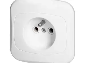 Einzelsteckdose p/t 2p Z 16A. 250V. ATUT. weiß
