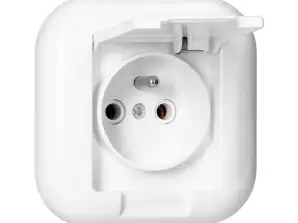Tekli priz p/t 2p Z 16A. 250V ürüne renkli kapakla. FAN. beyaz