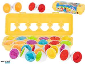 Puzzle educativo sorter abbina forme uova di frutta 12 pezzi