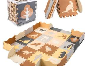 Tapis éducatif en mousse puzzle parc marron 143 x 143 x 1 cm 36 pièces
