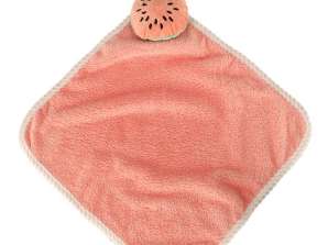 Barnas håndkle til barnehagen 30x30cm rosa vannmelon