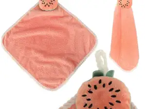 Serviette de toilette pour enfants pour maternelle 30x30cm pastèque rose
