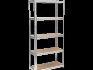 LEC RB 1255 Aufbewahrungsregal aus Metall 150x70x30 Silber Rebel