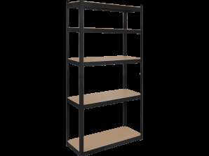 Aufbewahrungsregal aus Metall 180x90x40 schwarz Rebel