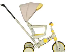 Трехколесный велосипед TRIKE FIX V4 желто-серый с козырьком
