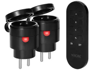 Komplet MINI brezžičnih vtičnic. krmiljenje z daljinskim upravljalnikom 2 1. 2300W. IP44
