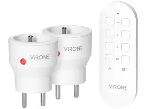 Set of wireless MINI sockets. controlled by remote 2+1. 2300W