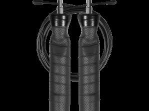 Boxing skipping rope with rubber handle with a load of 2x100g and a metal bearing 300cm adjustable REBEL ACTIVE