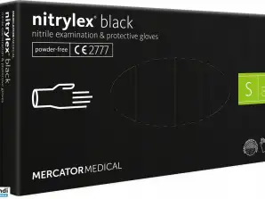 Guanti nitrilici neri Mercator Nitrylex misura S 100 pz