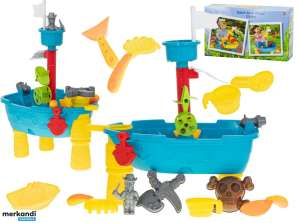 Tavolo da bagno con sabbiera nave pirata / 25 pz.