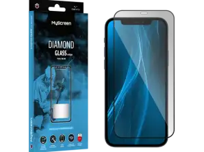 Zaščitno steklo MyScreen DIAMOND GLASS LITE edge FULL GLUE črne barve za Apple iPhone 12/12 Pro 6.1