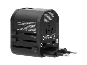 Adattatore da viaggio per prese Go World USA/UK/EURO/AUS USB 5V.2.4A