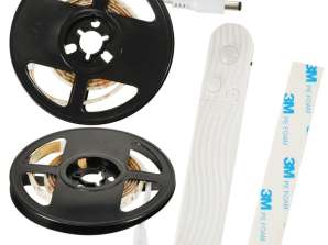 Bande LED Étanche à Piles Capteur de Mouvement USB 1M 59LED Blanc Chaud