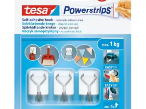 Selbstklebende Haken.Powerstrips 3 Stk.Draht weiß
