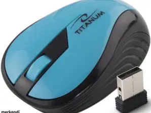 TM114T Mouse wireless 2.4GHz ottica 3D USB Rainbow turchese