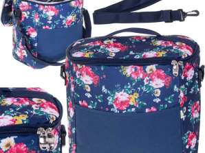 Sac à lunch thermique petit-déjeuner isotherme plage sac pique-11L bleu marine avec fleurs