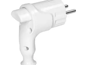Uni Schuko Winkelstecker mit Auswerfer 16A/250V. Weiß