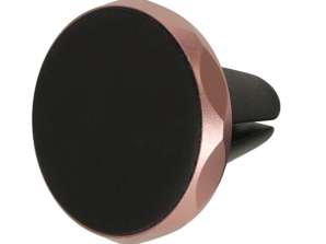 Support de téléphone magnétique, support de voiture pour grille d'aération, rose