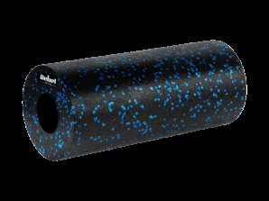 Smooth foam roller massage roller 14x33cm black and blue material EPP REBEL ACTIVE
