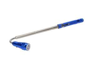 Lampe de poche télescopique 17-57 cm. 3 LED. 4 x LR44. tête flexible. aimant