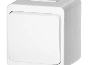 Schalter n/t 10A. 250V. 1-polig IP44. SMART. weiß