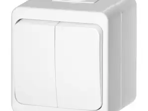 Dupla kapcsoló n/t 10A. 250V. csillár IP44. SMART. fehér