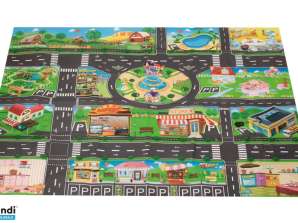 Spielplatzmatte Stadt Straßenschilder wasserdicht bunt 130x100cm