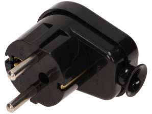 Winkelstecker 2P Z Schuko. schwarz