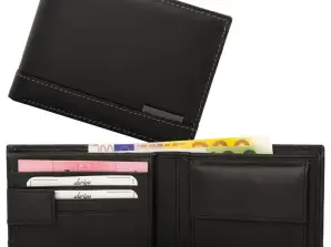 Geldbörse mit Innenriegel Nappa-Leder Scheintasche schwarz/grau
