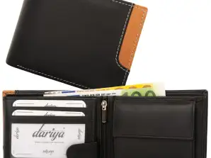 Geldbörse Innenriegel Nappa-Leder Scheintasche schwarz/cognac