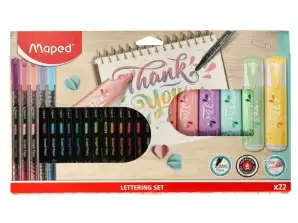 Lettering Set Highlighters Fineliners 22 Elements Maped