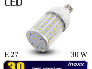 LED-lampa E27 corn 30W metall 6000K kall