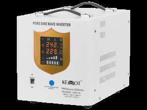 KEMOT PROsinus 2000/24 Pure Sine Waveform Inverter with Charging Function 24V 230V 2000VA/1400W